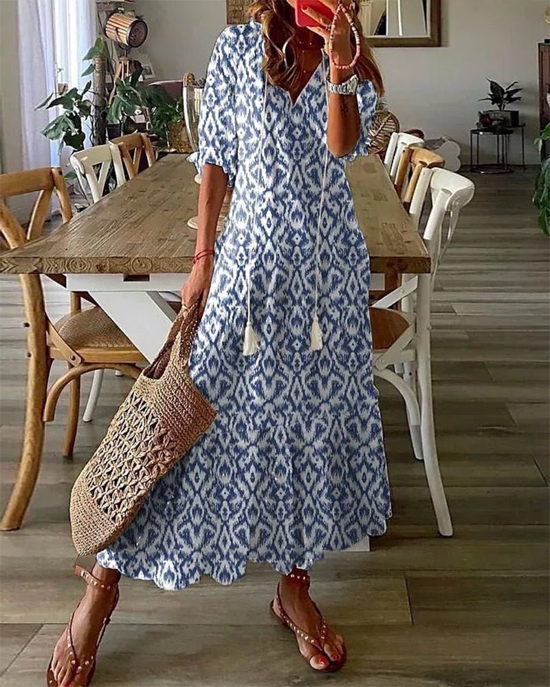 Luna | Flattering Bohemian A-Line Maxi Dress