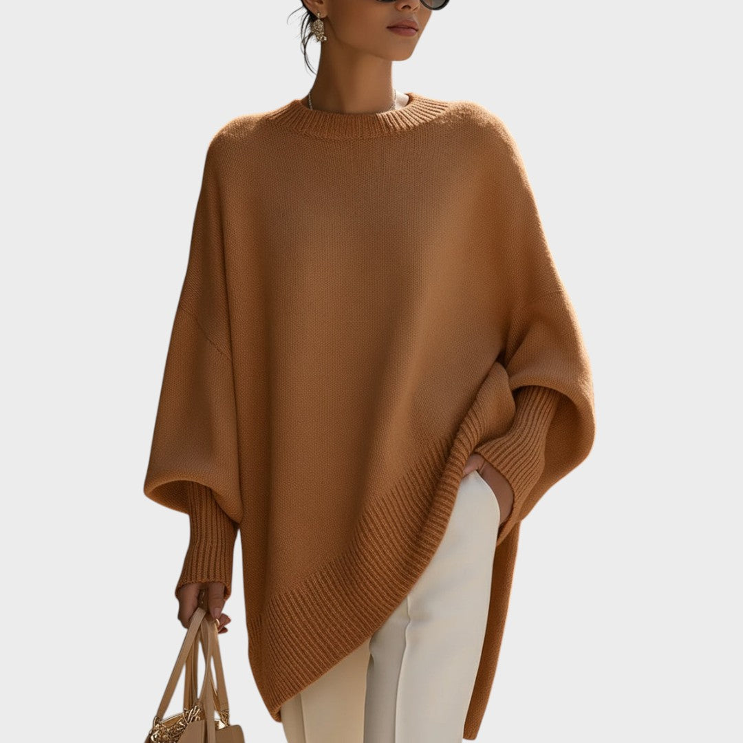Maya | Oversized Stickad Tröja med Puffärmar