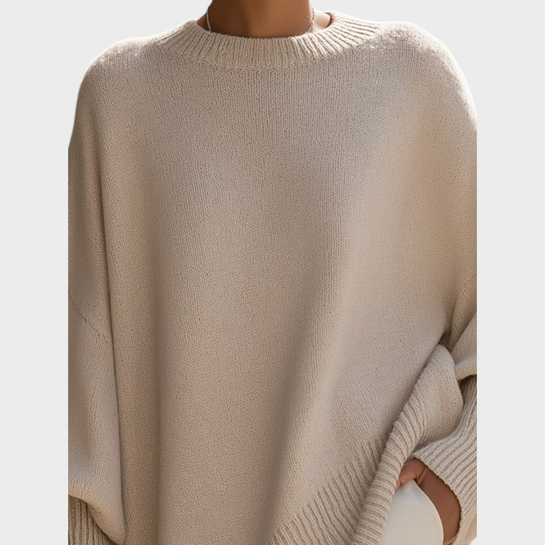 Maya | Oversized Stickad Tröja med Puffärmar