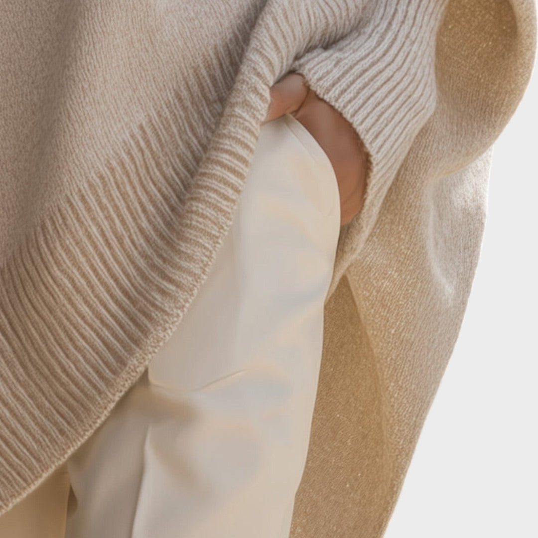 Maya | Oversized Stickad Tröja med Puffärmar