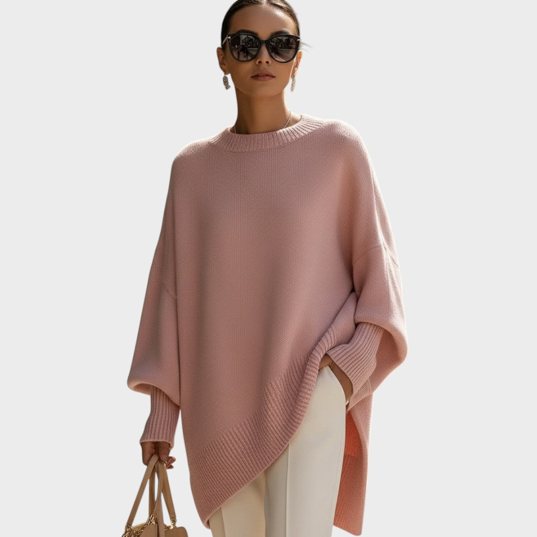 Maya | Oversized Stickad Tröja med Puffärmar
