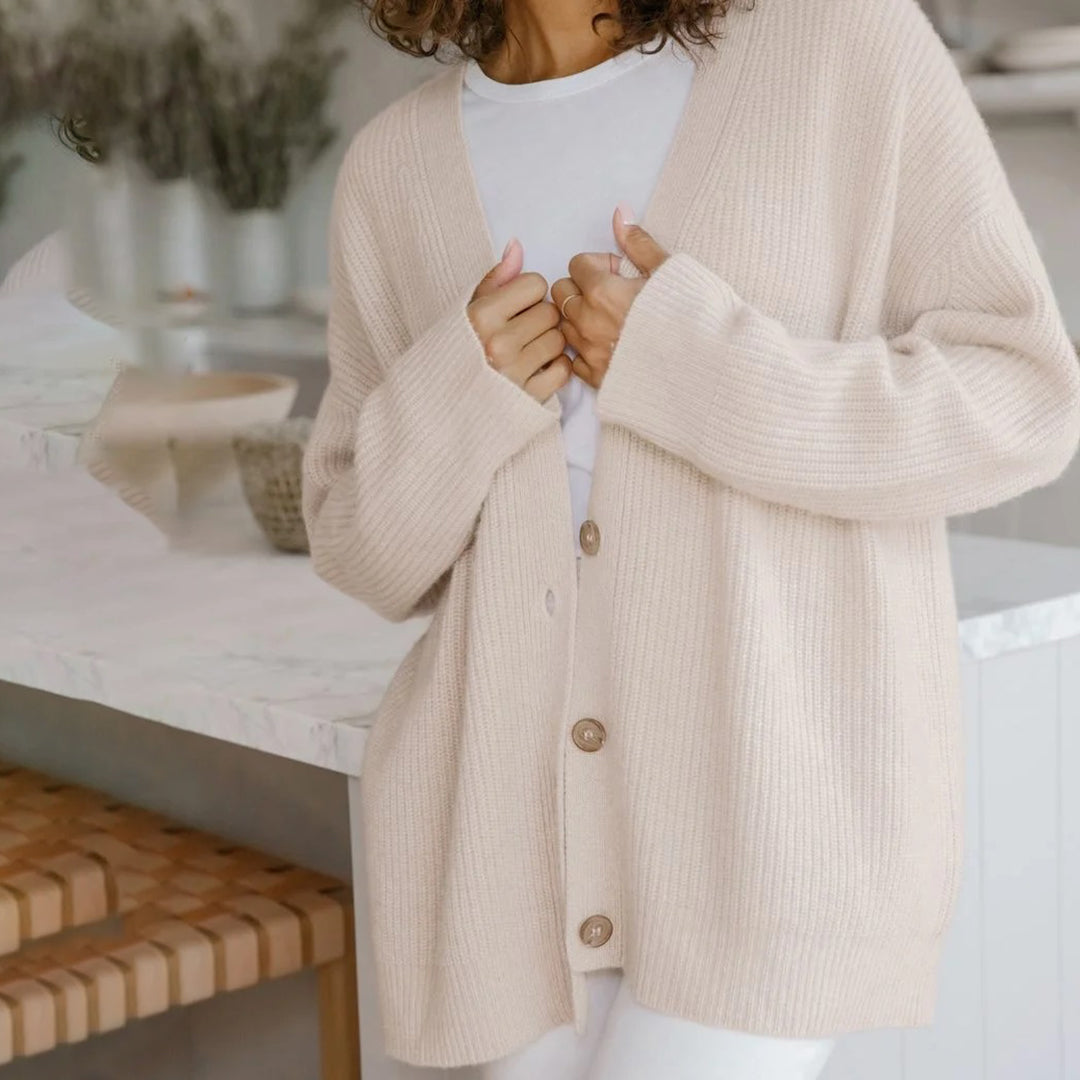 Violet | Dam Elegant Ribbad Stickad Cardigan