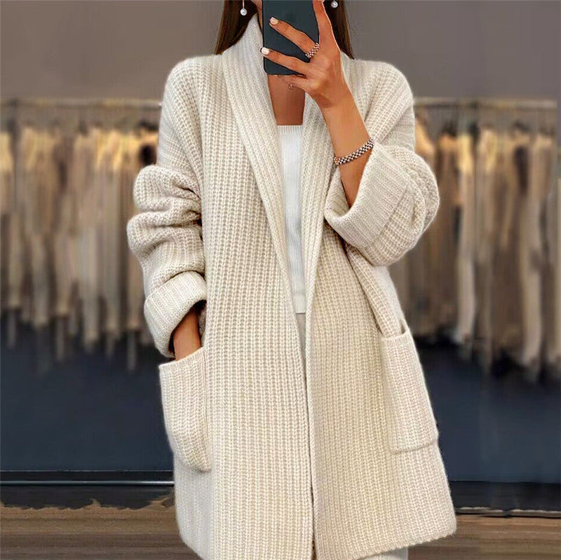Kinsley | Dam Oversized Öppen Framsidan Stickad Kofta