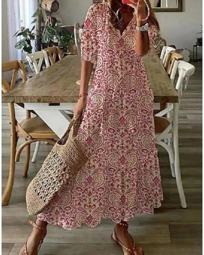 Luna | Flattering Bohemian A-Line Maxi Dress