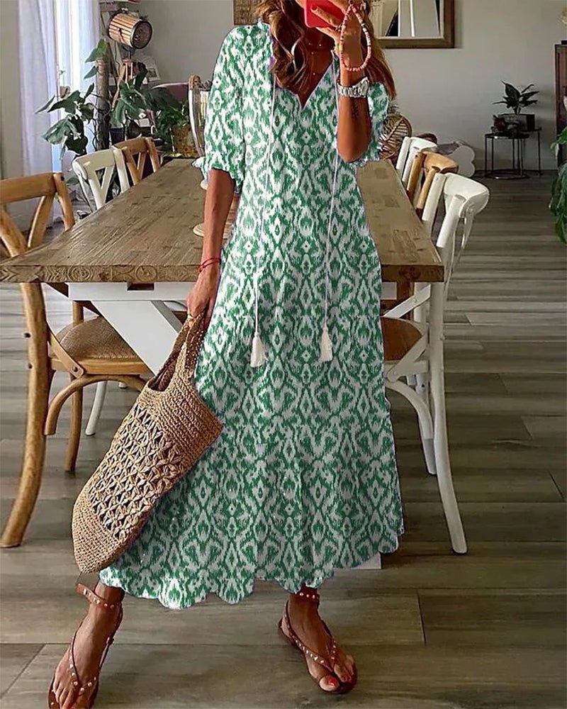 Luna | Flattering Bohemian A-Line Maxi Dress