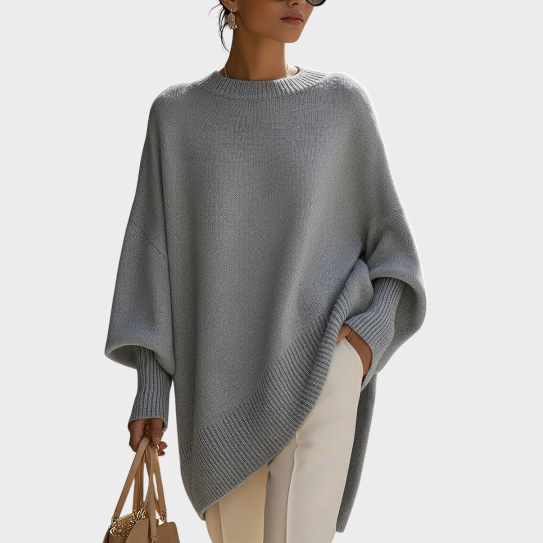Maya | Oversized Stickad Tröja med Puffärmar