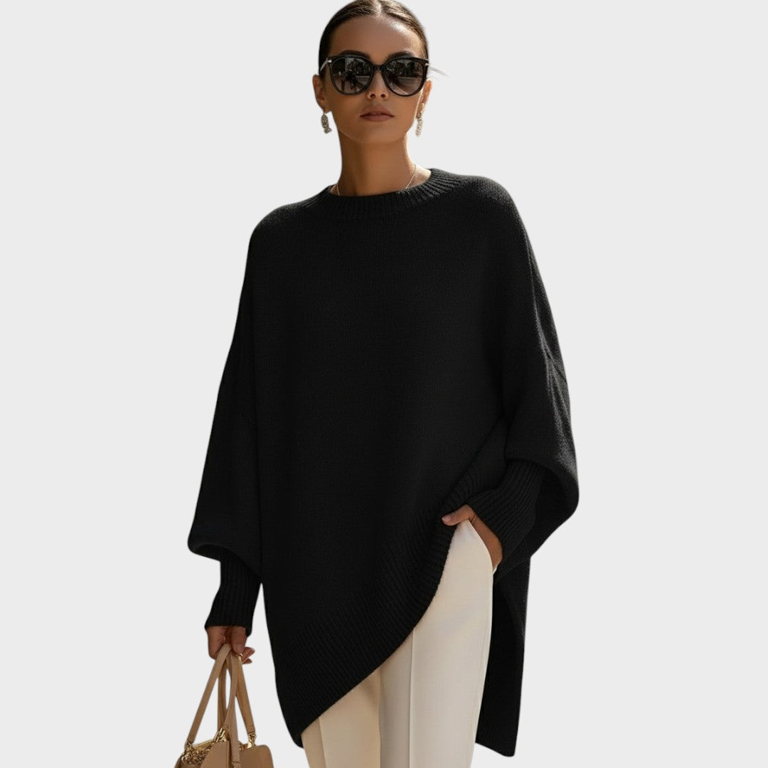 Maya | Oversized Stickad Tröja med Puffärmar