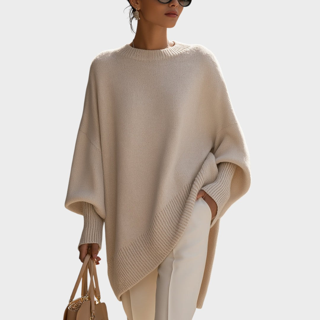 Maya | Oversized Stickad Tröja med Puffärmar