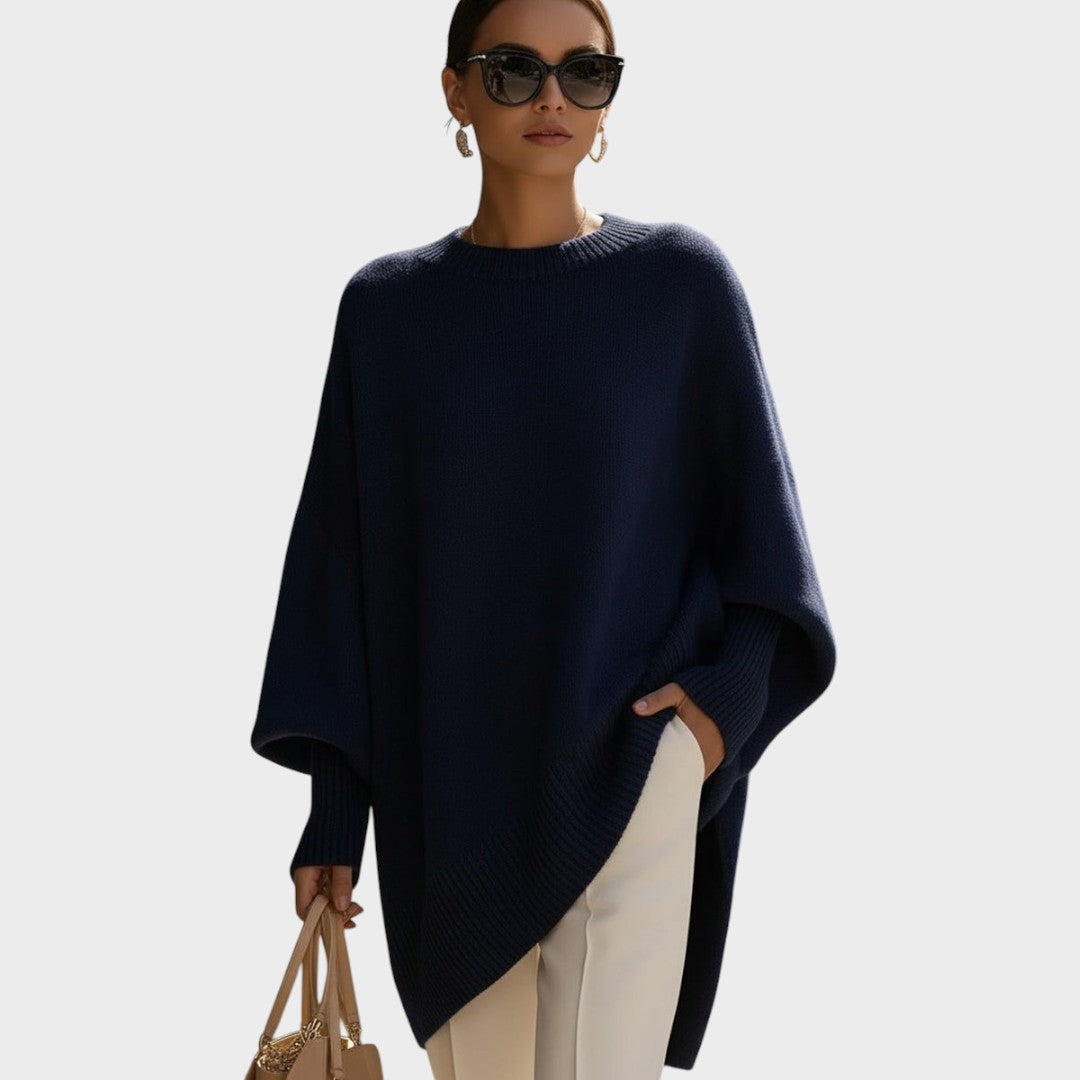 Maya | Oversized Stickad Tröja med Puffärmar