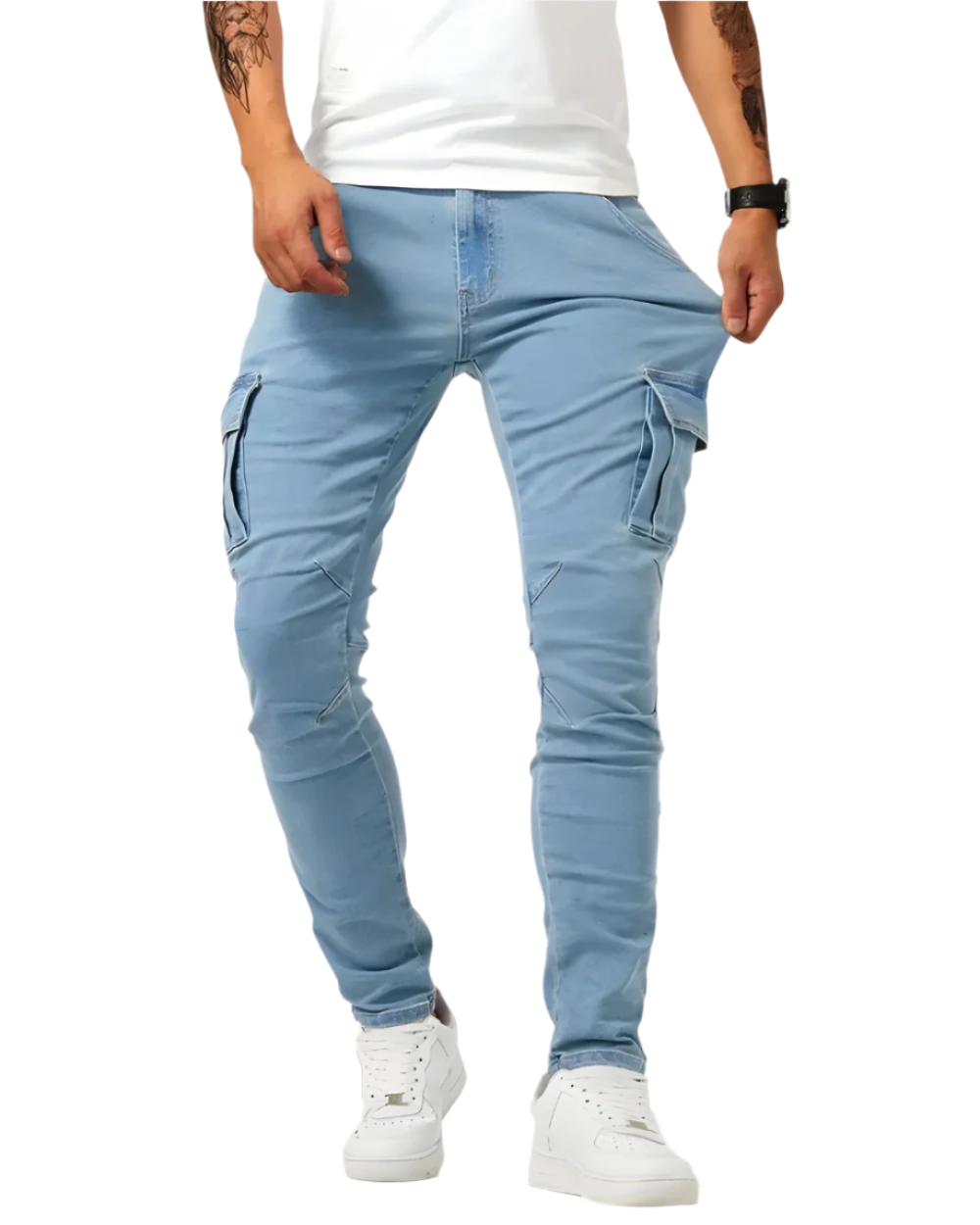 Zalecta™ Cargo Byxor för Män - Stretchiga Arbetsbyxor med Många Fickor