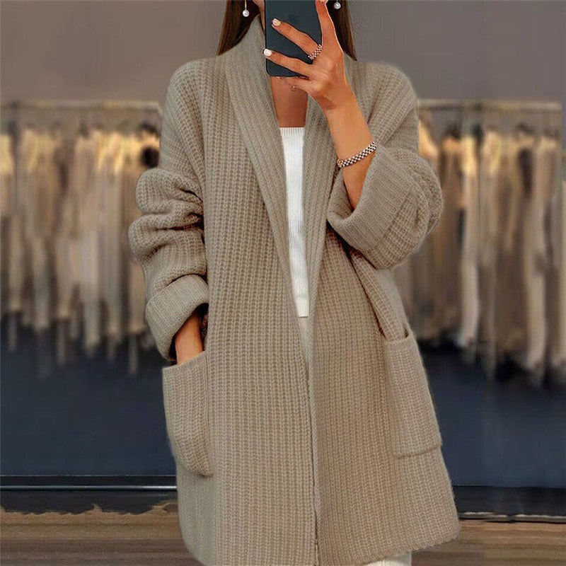 Kinsley | Dam Oversized Öppen Framsidan Stickad Kofta