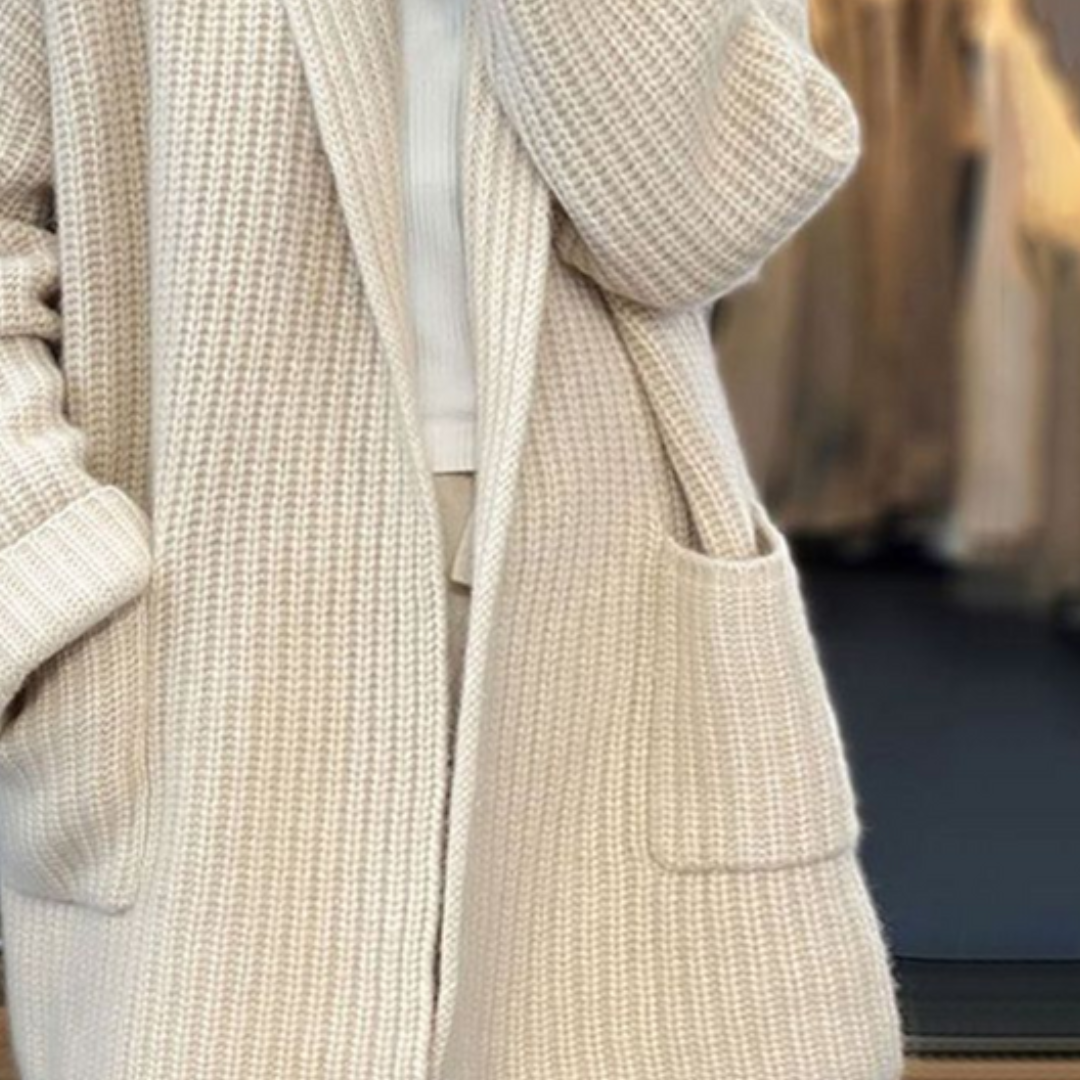 Kinsley | Dam Oversized Öppen Framsidan Stickad Kofta