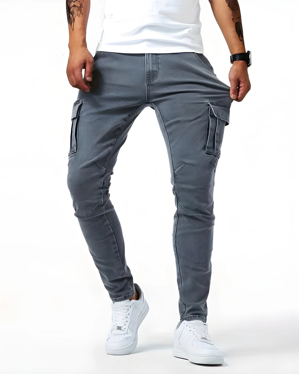Zalecta™ Cargo Byxor för Män - Stretchiga Arbetsbyxor med Många Fickor