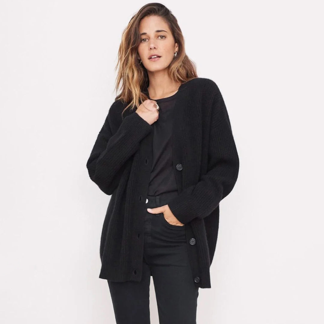 Violet | Dam Elegant Ribbad Stickad Cardigan