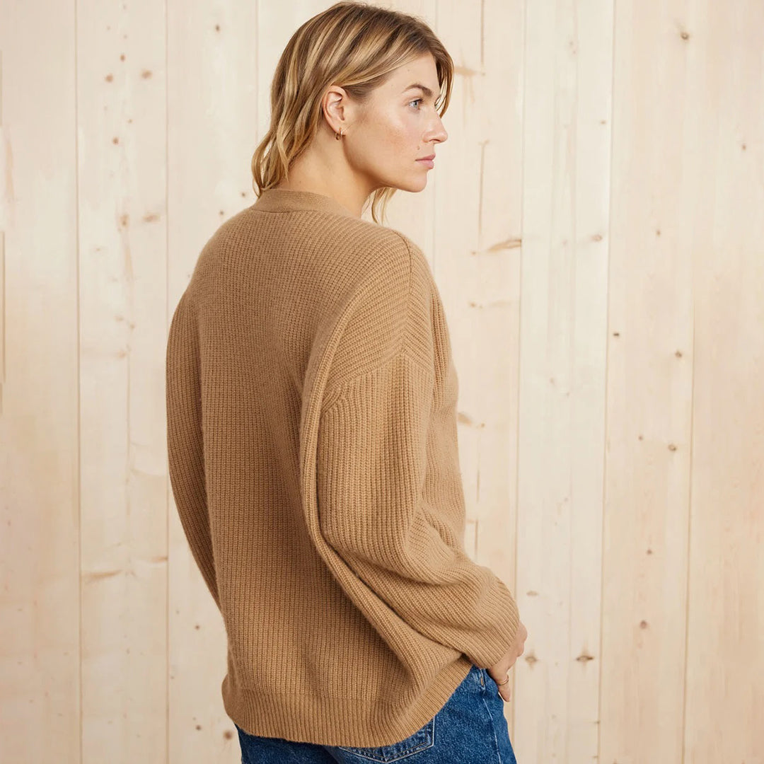 Violet | Dam Elegant Ribbad Stickad Cardigan
