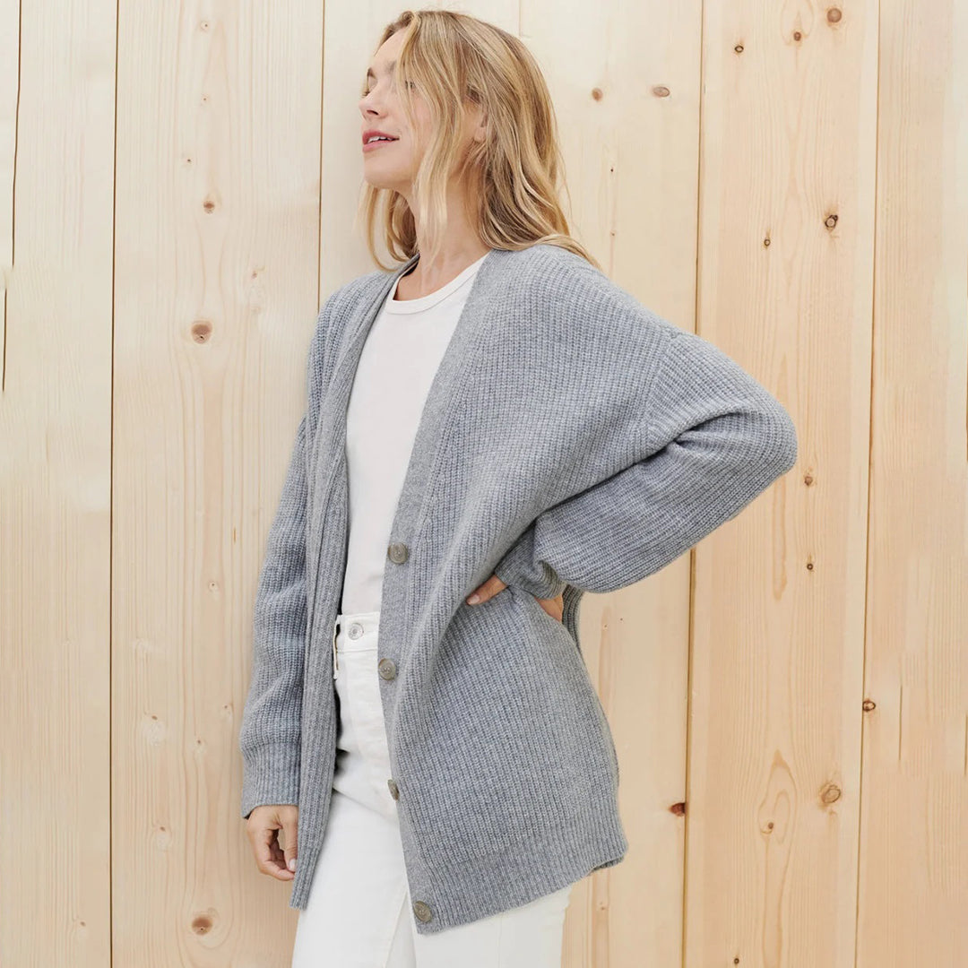 Violet | Dam Elegant Ribbad Stickad Cardigan