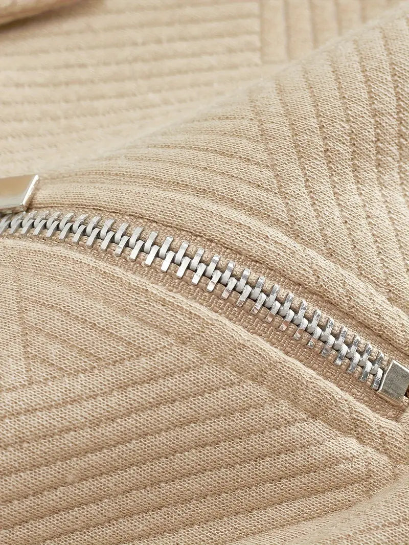 Didier – Vintage Zip Tröja med Geometrisk Design