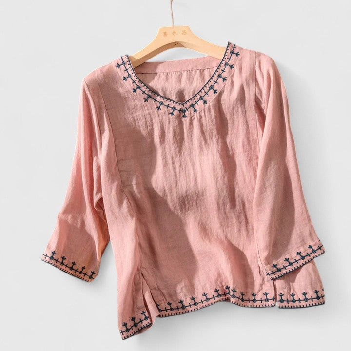 Taysia | Elegant V-ringad Blus