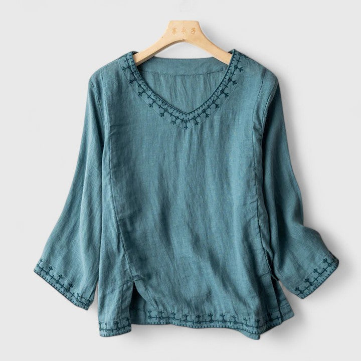 Taysia | Elegant V-ringad Blus