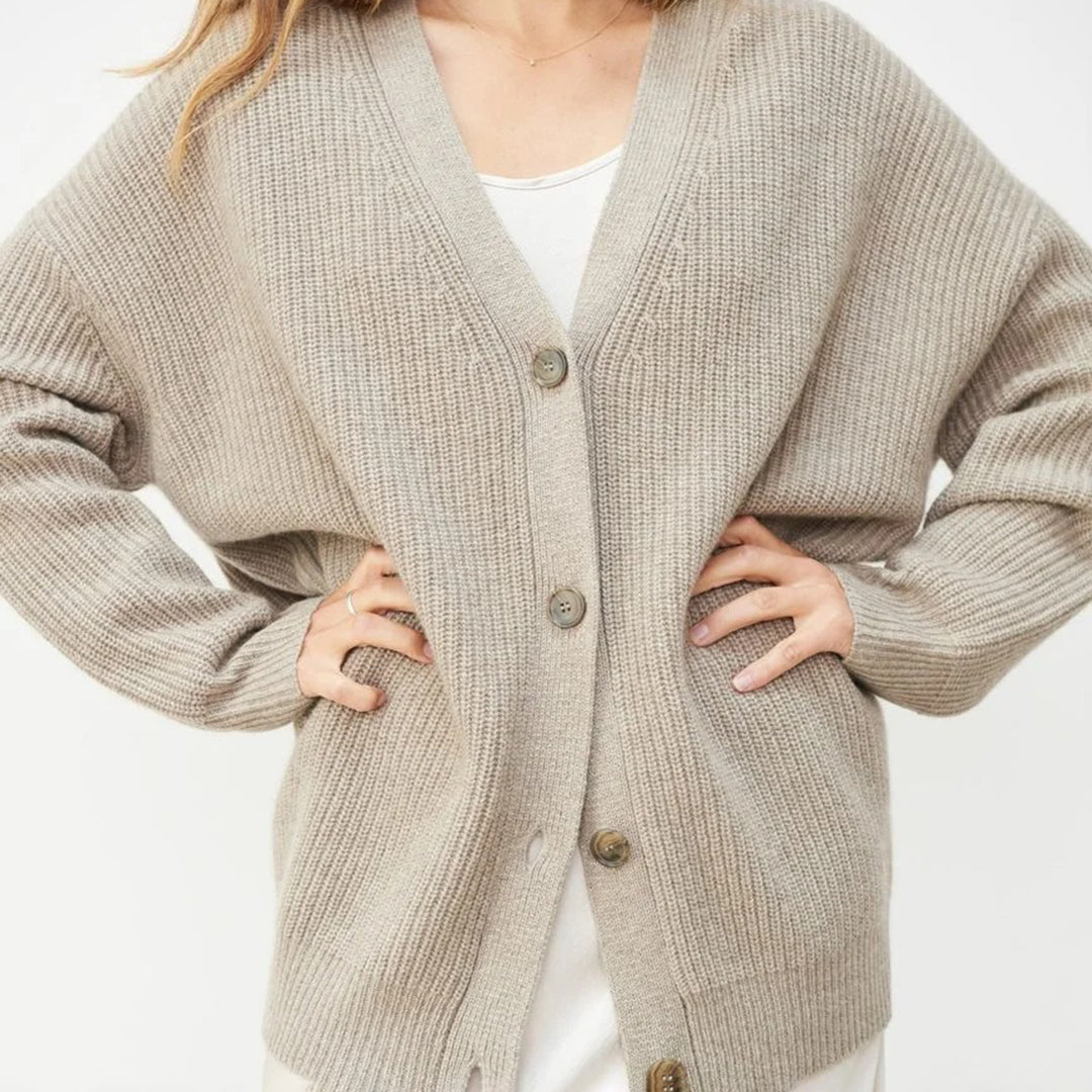 Violet | Dam Elegant Ribbad Stickad Cardigan