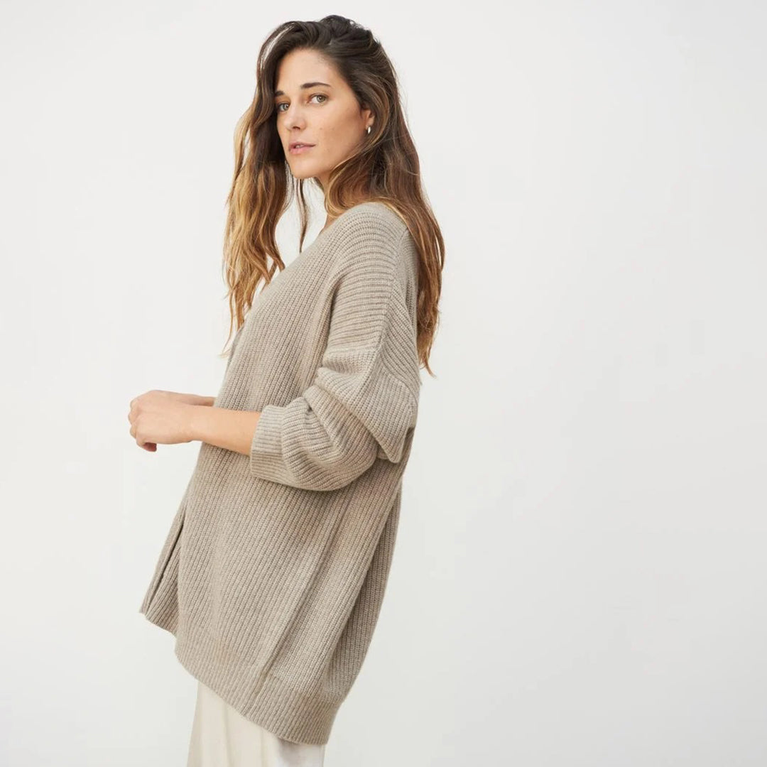 Violet | Dam Elegant Ribbad Stickad Cardigan