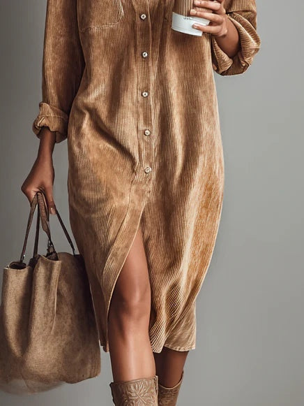Estela | Midi Corduroy Klänning