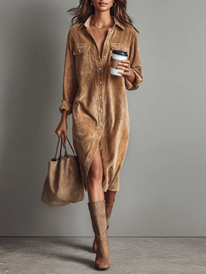 Estela | Midi Corduroy Klänning