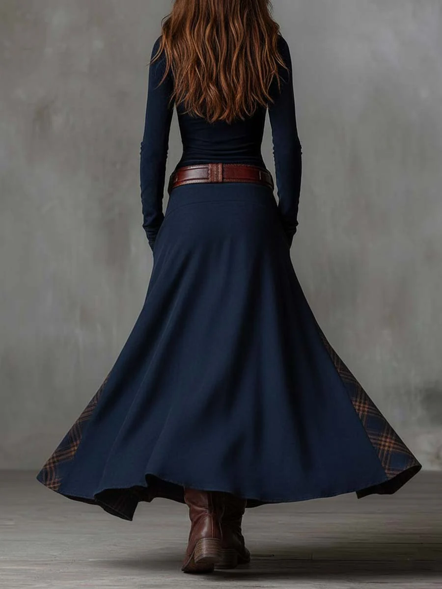 Elisa | Maxi Suede Klänning med Bälte