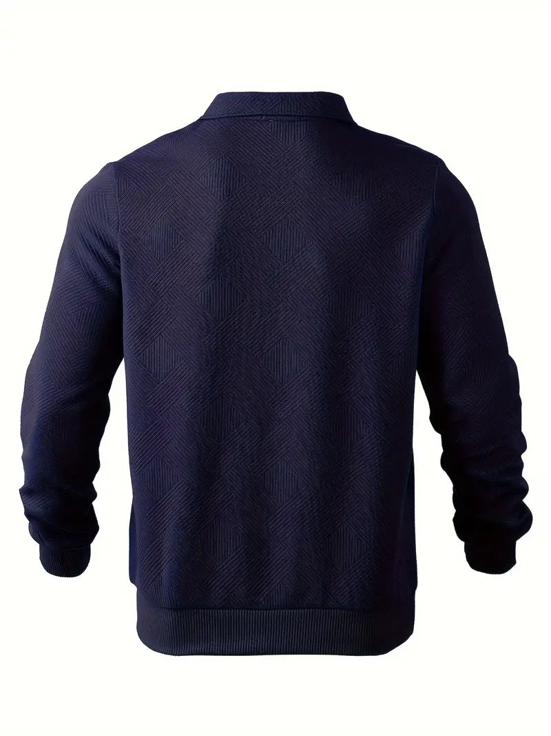 Didier – Vintage Zip Tröja med Geometrisk Design