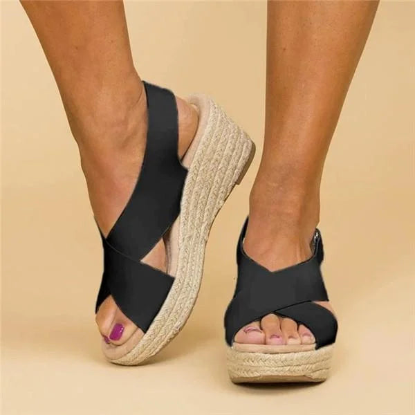 Clara | Bekväma Ortopediska Kilklack Espadrillos