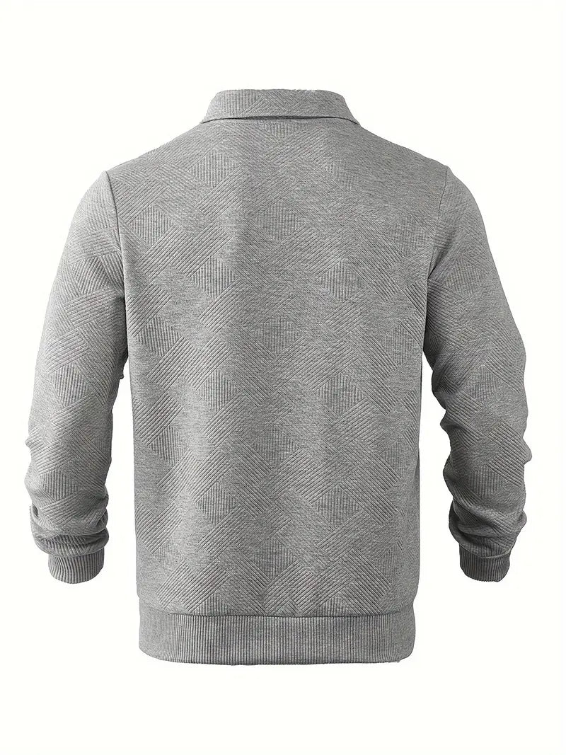 Didier – Vintage Zip Tröja med Geometrisk Design