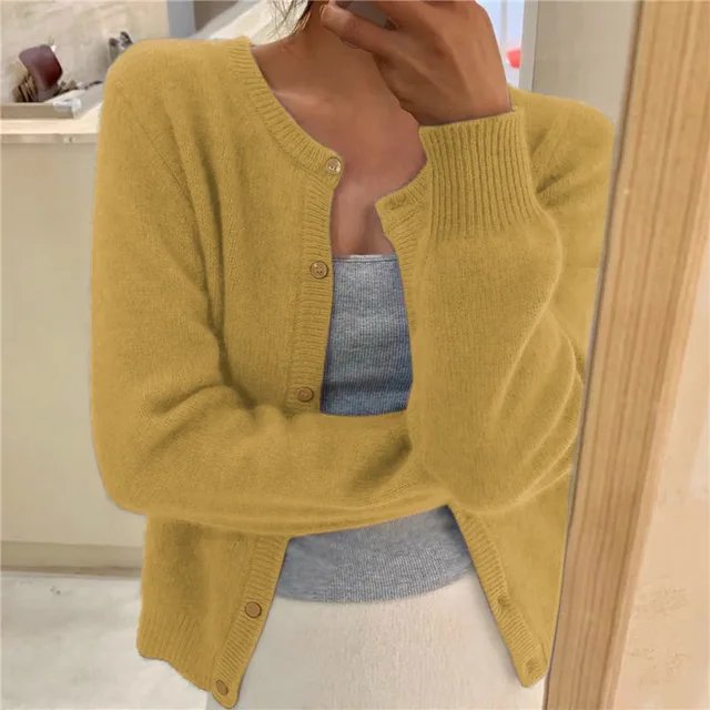 Addison | Kvinno klassisk stickad cardigan